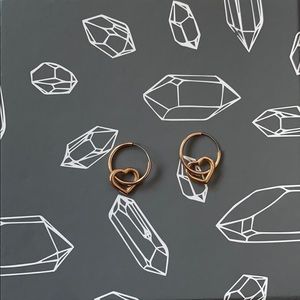 rose gold heart earrings